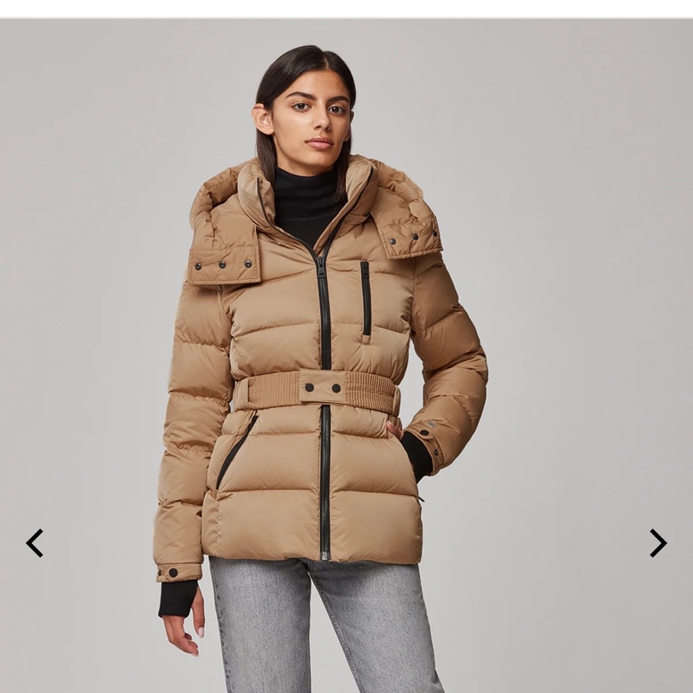 Soia & Kyo Women's Tan Belted Puffer Jacket